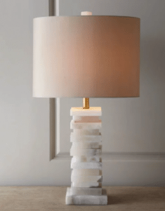 White Modern Granite Remnant Lamp