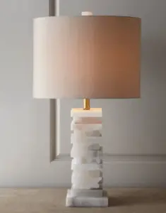 White Modern Granite Remnant Lamp