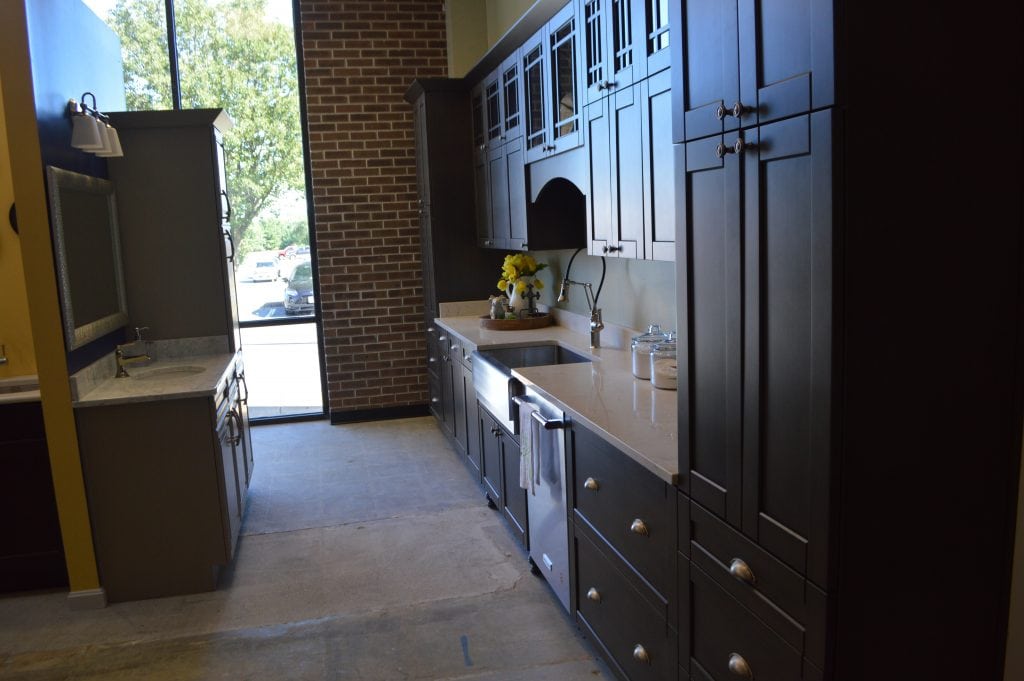 black cabinets