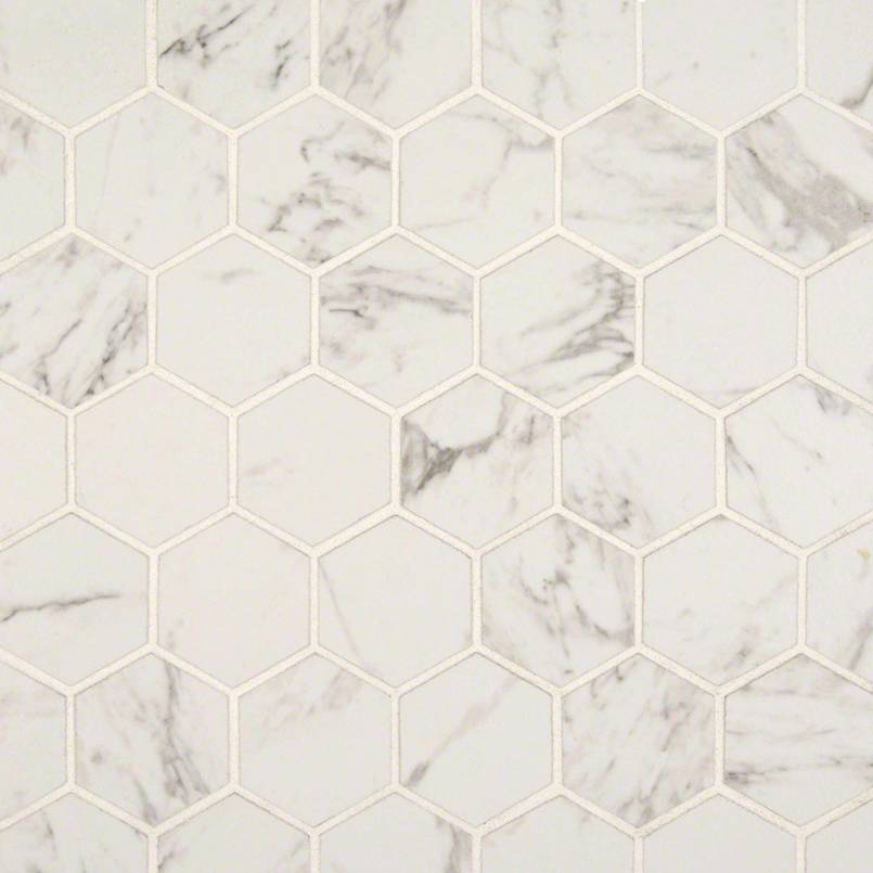 carrara 2 inch hexagon matte flooring
